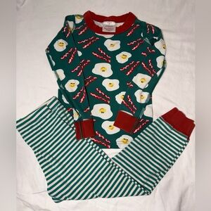Hanna Andersson Organic Cotton Pajamas Size 5 Bacon & Eggs Print GUC
